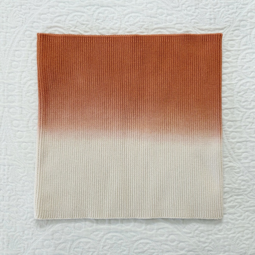 Pact Organic Cotton Ribbed Knit Tube Top in Ombré Cream‎ and burnt Orange